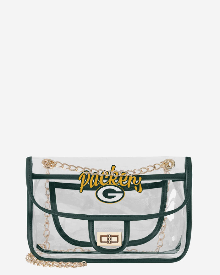 Green Bay Packers Clear Crossbody Chain Bag FOCO - FOCO.com