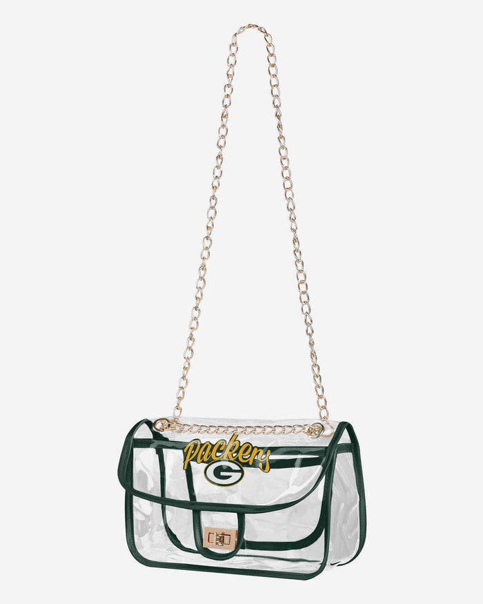 Green Bay Packers Clear Crossbody Chain Bag FOCO - FOCO.com