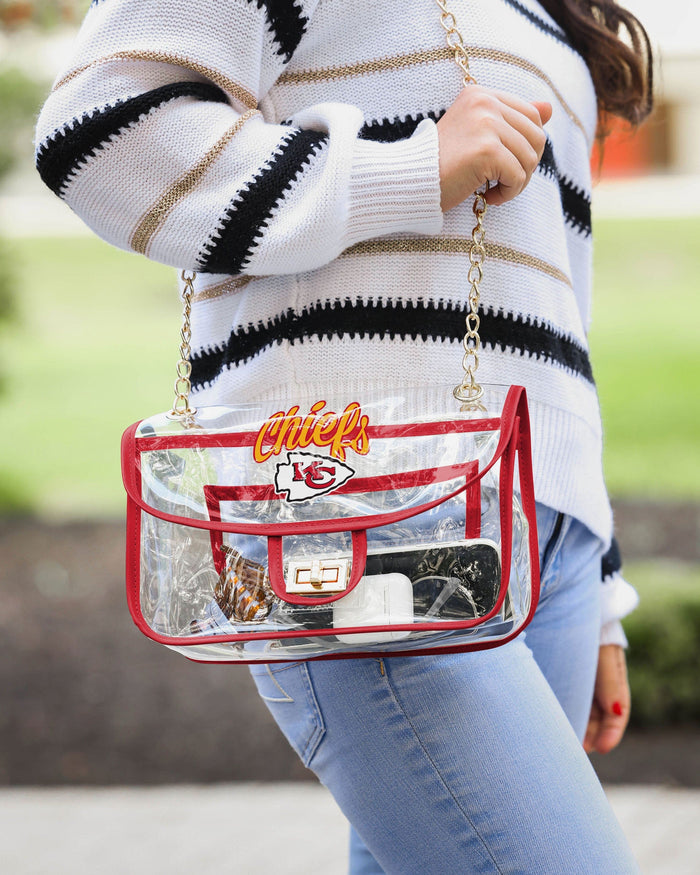 Kansas City Chiefs Clear Crossbody Chain Bag FOCO - FOCO.com