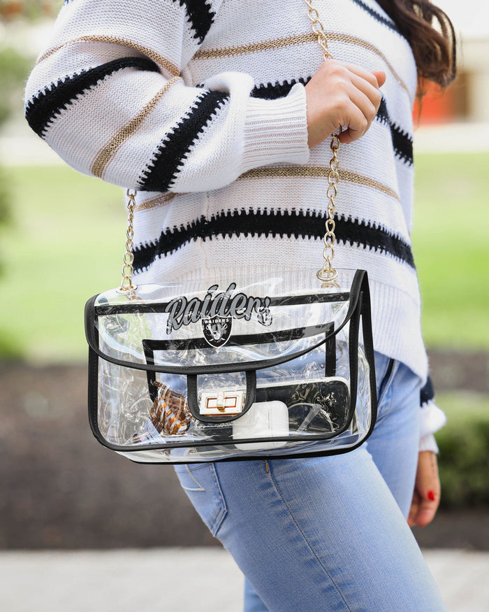 Las Vegas Raiders Clear Crossbody Chain Bag FOCO - FOCO.com