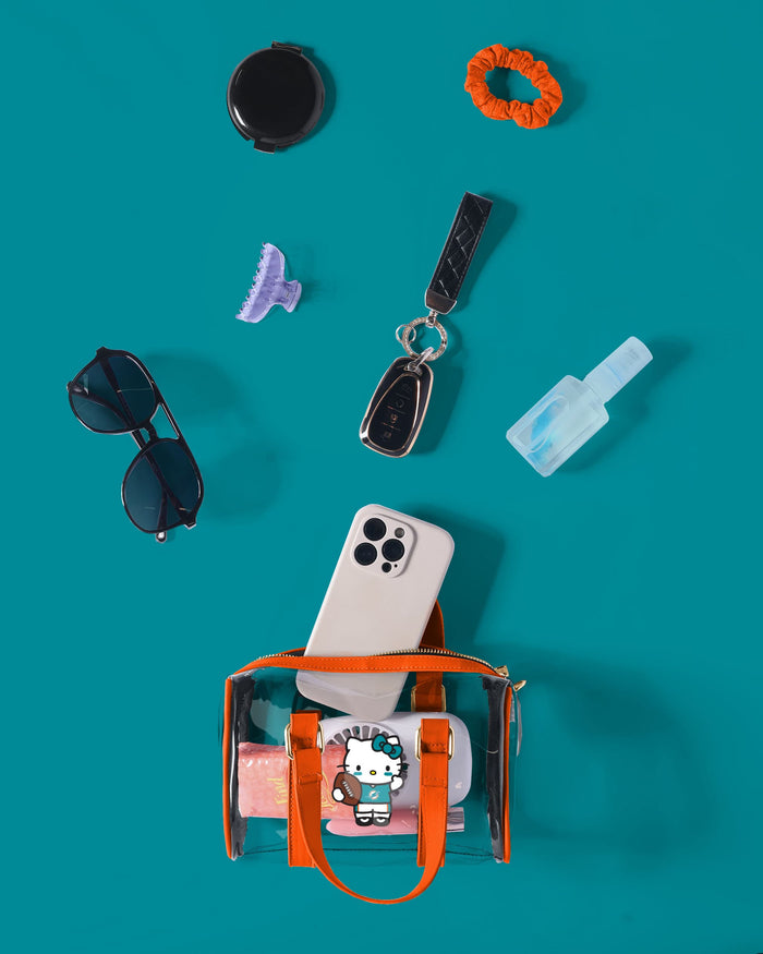 Miami Dolphins Hello Kitty® Clear Barrel Bag FOCO - FOCO.com