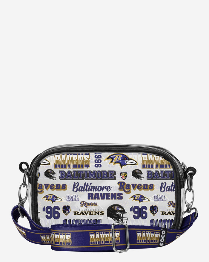 Baltimore Ravens Repeat Retro Print Clear Crossbody Bag FOCO - FOCO.com