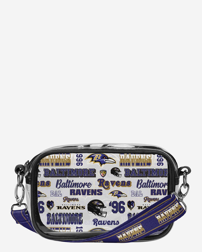 Baltimore Ravens Repeat Retro Print Clear Crossbody Bag FOCO - FOCO.com