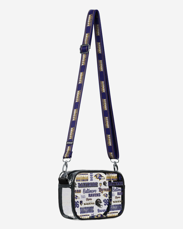 Baltimore Ravens Repeat Retro Print Clear Crossbody Bag FOCO - FOCO.com