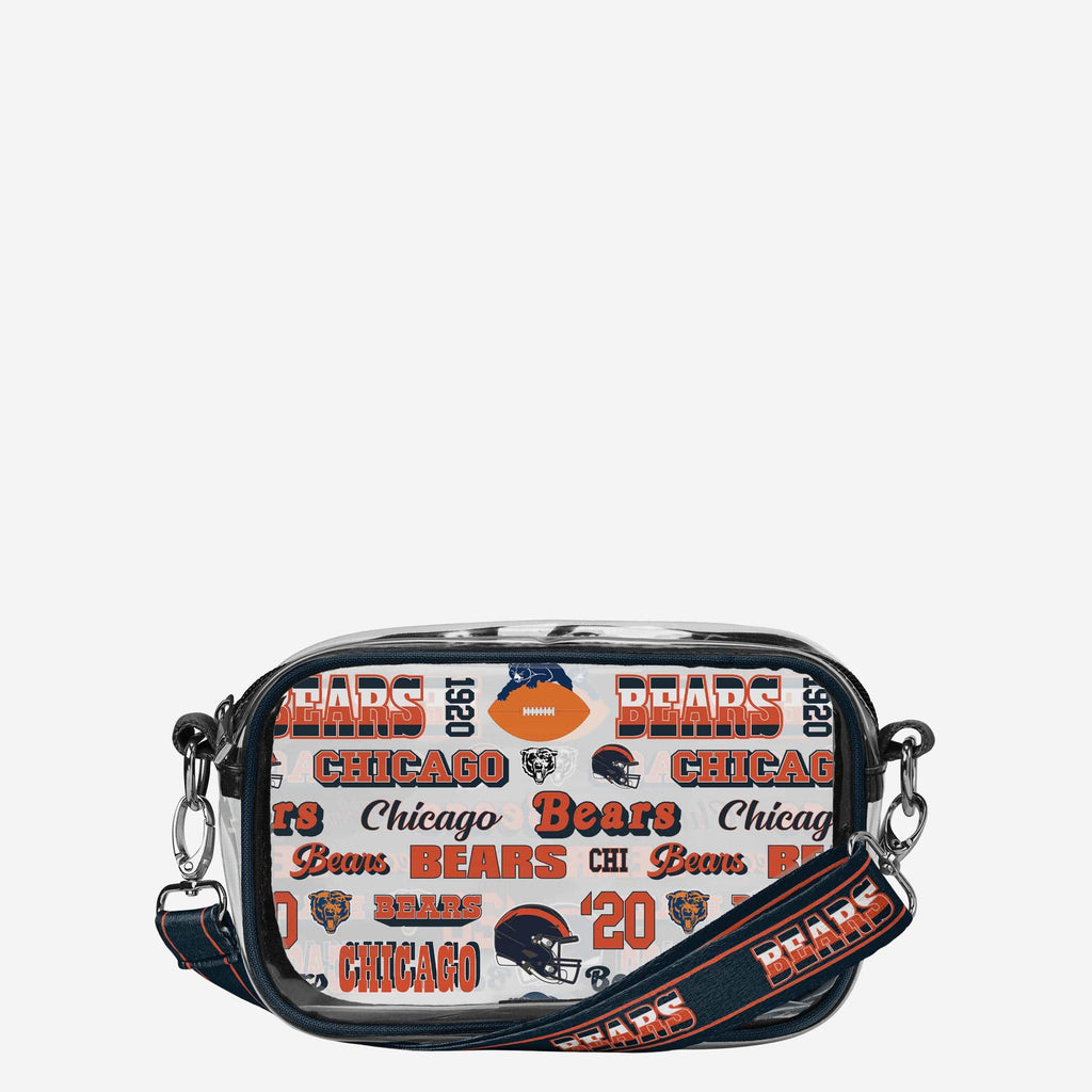 Chicago Bears Repeat Retro Print Clear Crossbody Bag FOCO - FOCO.com