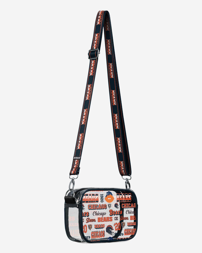 Chicago Bears Repeat Retro Print Clear Crossbody Bag FOCO - FOCO.com