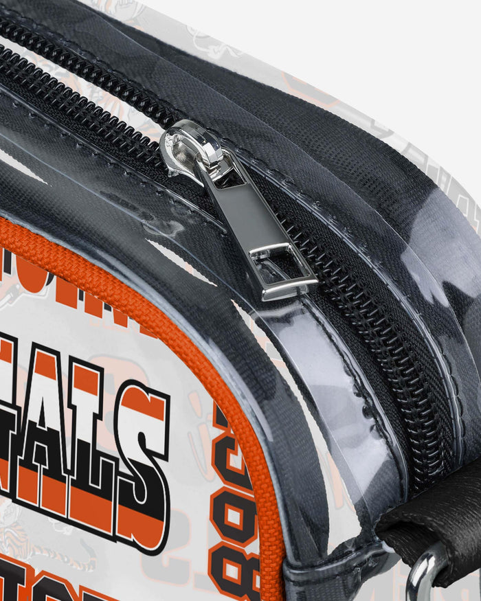 Cincinnati Bengals Repeat Retro Print Clear Crossbody Bag FOCO - FOCO.com