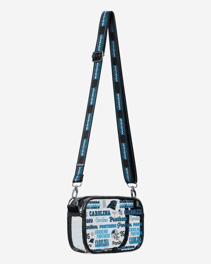 Carolina Panthers Repeat Retro Print Clear Crossbody Bag FOCO - FOCO.com