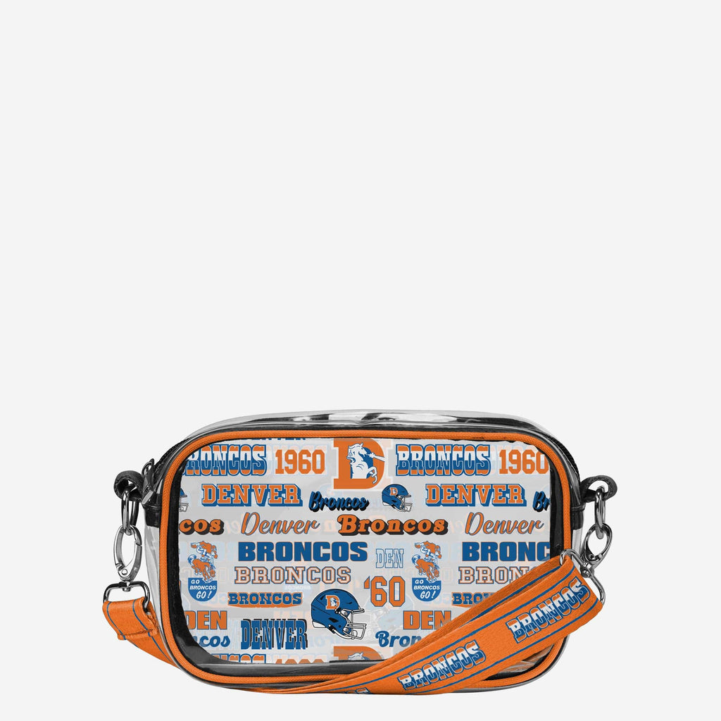 Denver Broncos Repeat Retro Print Clear Crossbody Bag FOCO - FOCO.com