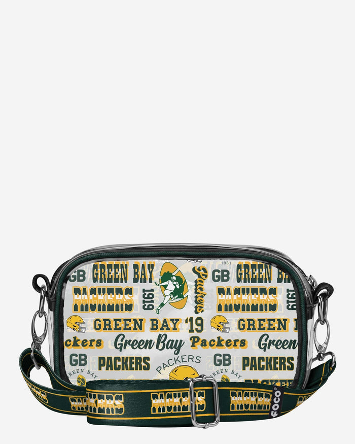 Green Bay Packers Repeat Retro Print Clear Crossbody Bag FOCO - FOCO.com