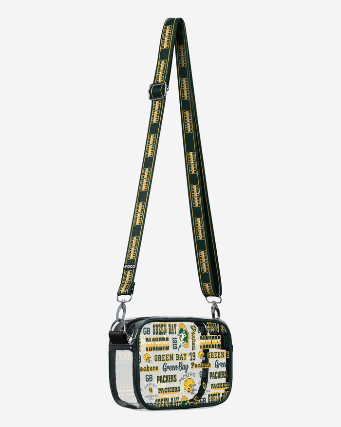 Green Bay Packers Repeat Retro Print Clear Crossbody Bag FOCO - FOCO.com