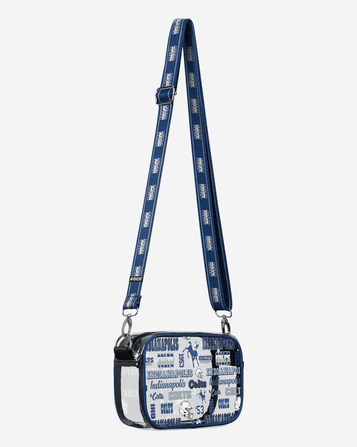 Indianapolis Colts Repeat Retro Print Clear Crossbody Bag FOCO - FOCO.com