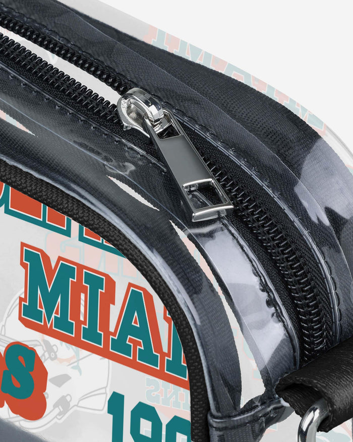 Miami Dolphins Repeat Retro Print Clear Crossbody Bag FOCO - FOCO.com