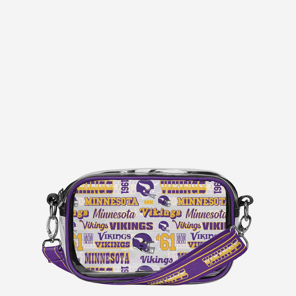 Minnesota Vikings Repeat Retro Print Clear Crossbody Bag FOCO - FOCO.com