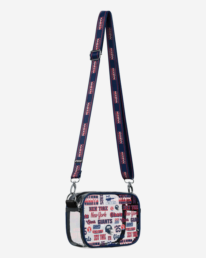 New York Giants Repeat Retro Print Clear Crossbody Bag FOCO - FOCO.com