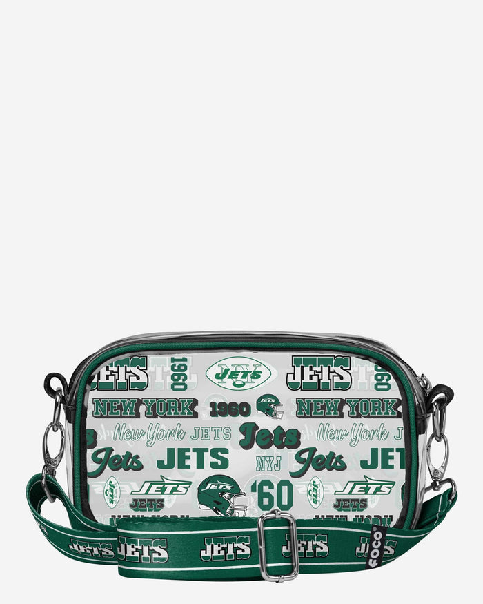 New York Jets Repeat Retro Print Clear Crossbody Bag FOCO - FOCO.com