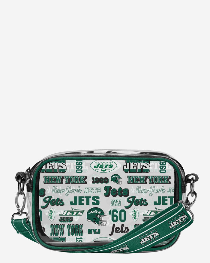 New York Jets Repeat Retro Print Clear Crossbody Bag FOCO - FOCO.com