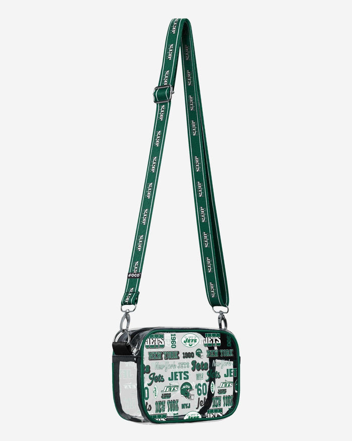 New York Jets Repeat Retro Print Clear Crossbody Bag FOCO - FOCO.com