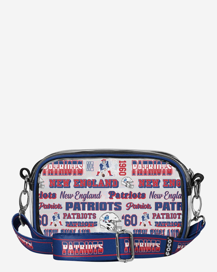 New England Patriots Repeat Retro Print Clear Crossbody Bag FOCO - FOCO.com