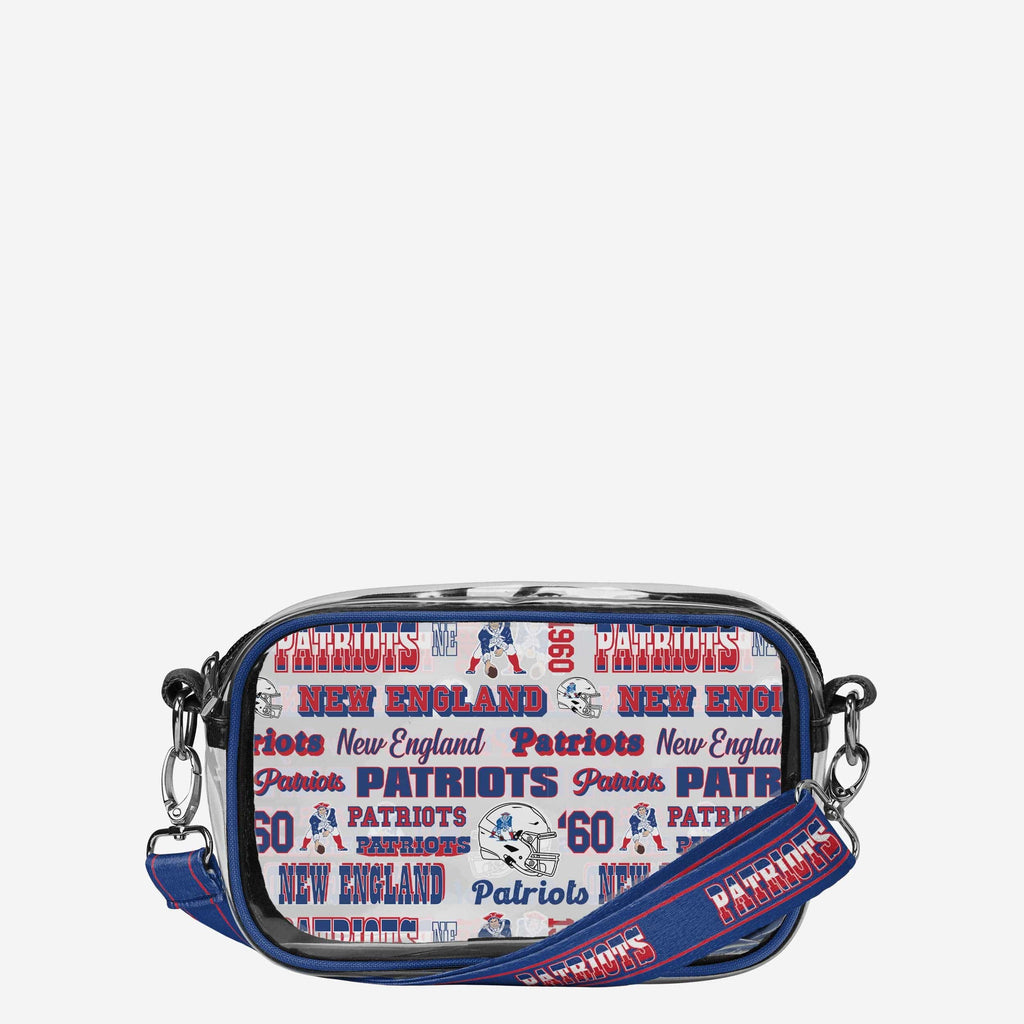 New England Patriots Repeat Retro Print Clear Crossbody Bag FOCO - FOCO.com