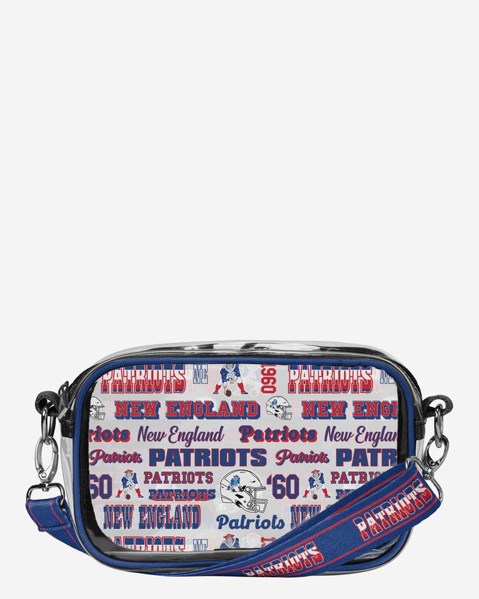 New England Patriots Repeat Retro Print Clear Crossbody Bag FOCO - FOCO.com