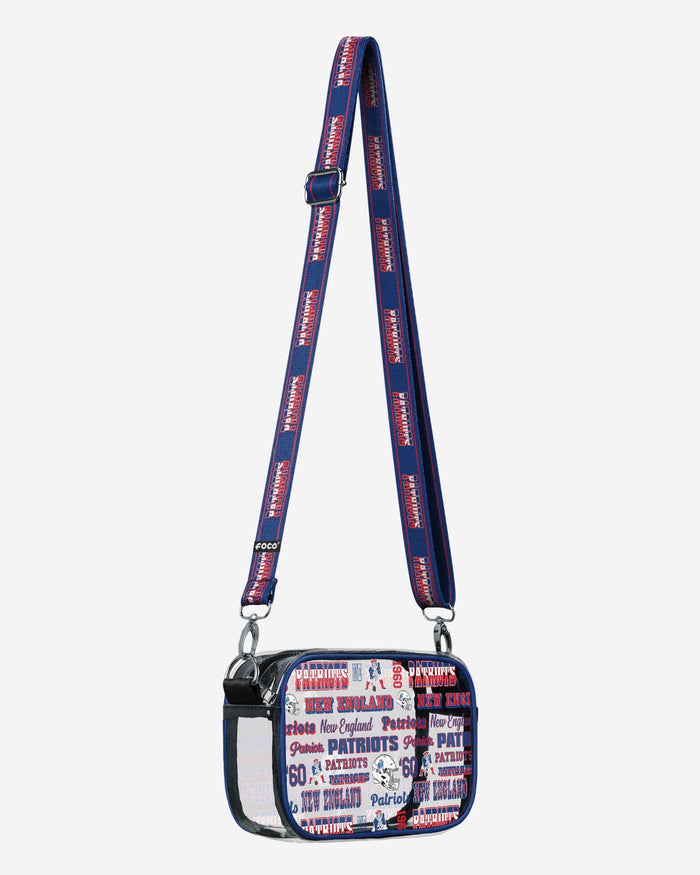 New England Patriots Repeat Retro Print Clear Crossbody Bag FOCO - FOCO.com