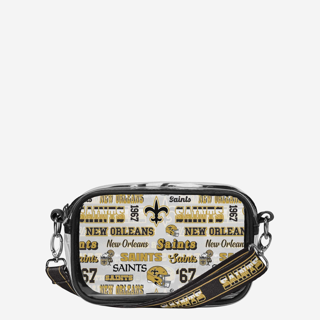 New Orleans Saints Repeat Retro Print Clear Crossbody Bag FOCO - FOCO.com