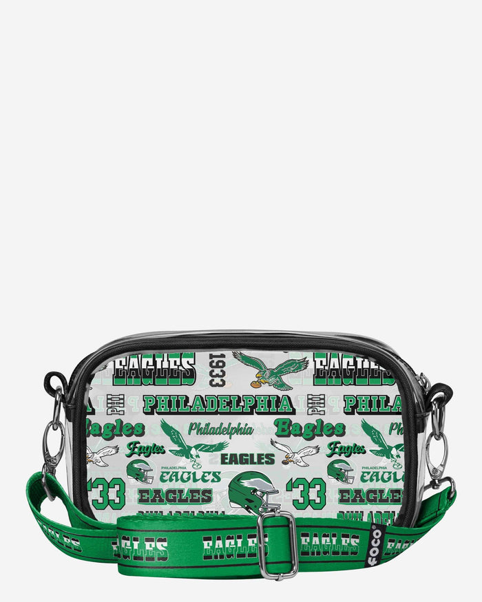 Philadelphia Eagles Repeat Retro Print Clear Crossbody Bag FOCO - FOCO.com