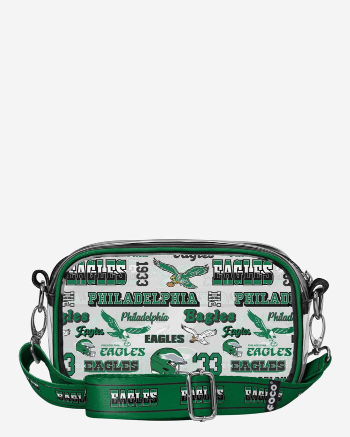 Philadelphia Eagles Repeat Retro Print Clear Crossbody Bag FOCO - FOCO.com