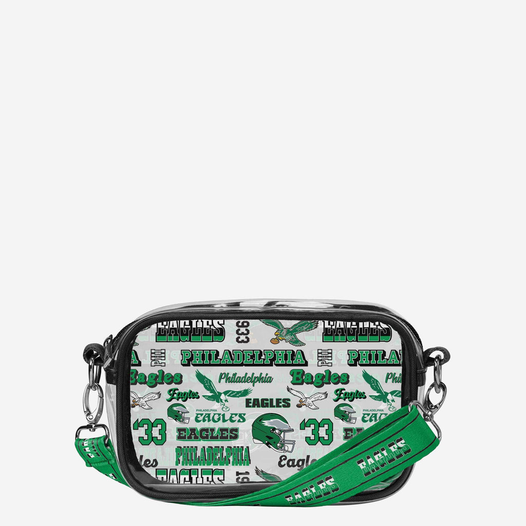 Philadelphia Eagles Repeat Retro Print Clear Crossbody Bag FOCO - FOCO.com