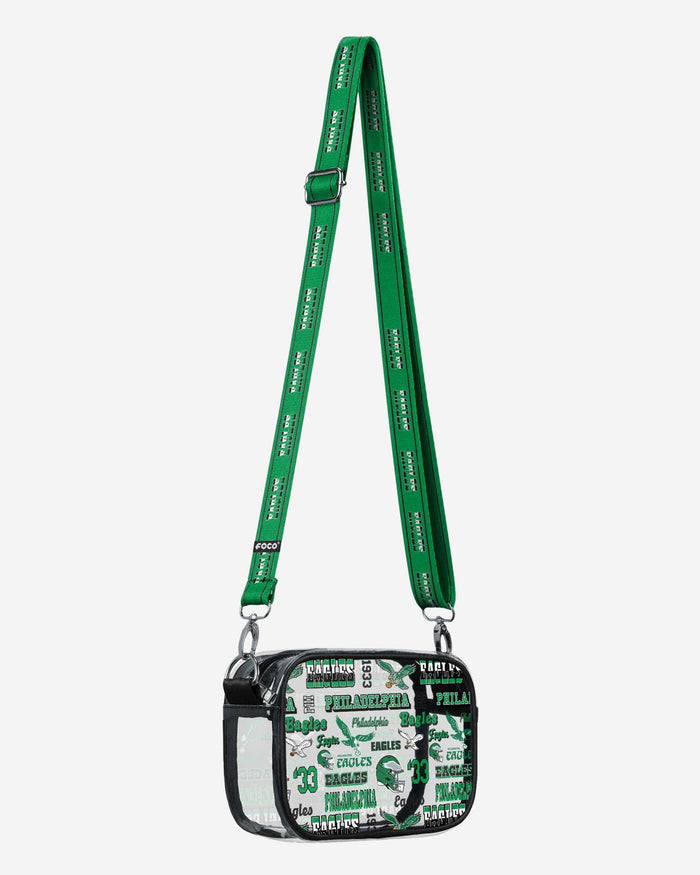 Philadelphia Eagles Repeat Retro Print Clear Crossbody Bag FOCO - FOCO.com