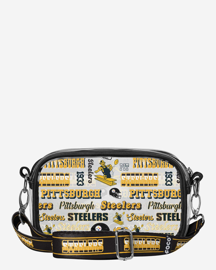 Pittsburgh Steelers Repeat Retro Print Clear Crossbody Bag FOCO - FOCO.com