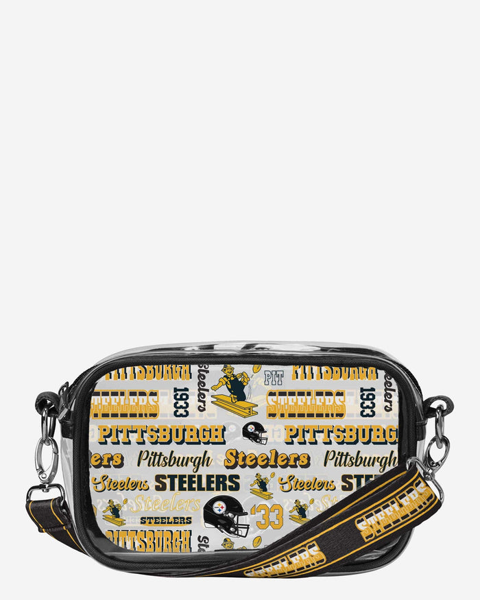 Pittsburgh Steelers Repeat Retro Print Clear Crossbody Bag FOCO - FOCO.com