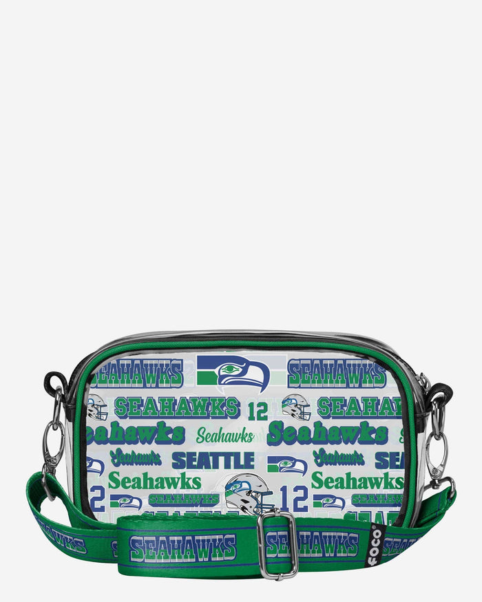 Seattle Seahawks Repeat Retro Print Clear Crossbody Bag FOCO - FOCO.com