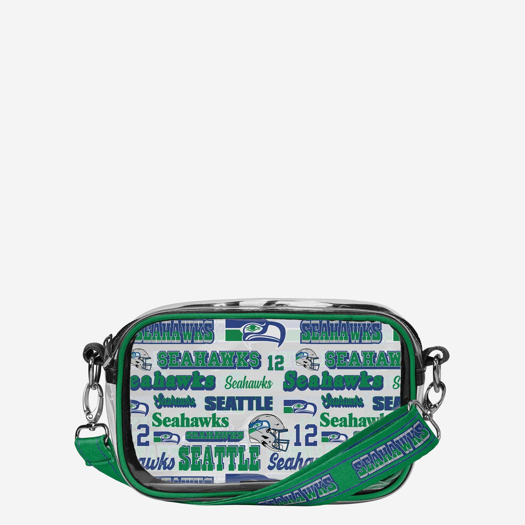 Seattle Seahawks Repeat Retro Print Clear Crossbody Bag FOCO - FOCO.com