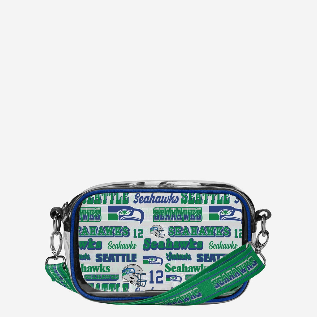 Seattle Seahawks Repeat Retro Print Clear Crossbody Bag FOCO - FOCO.com