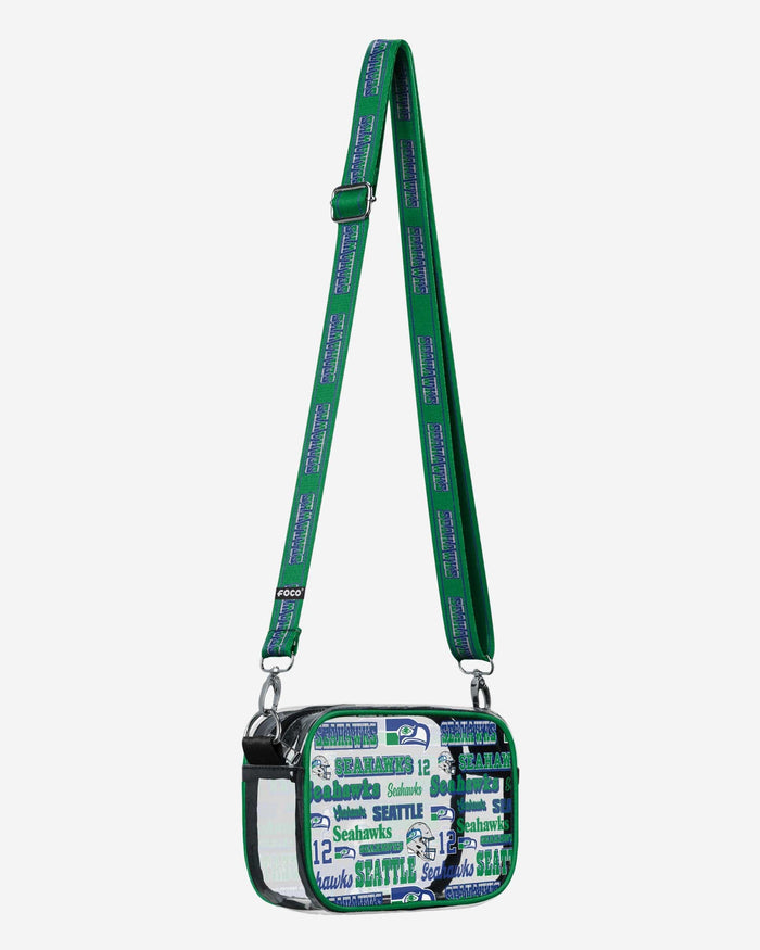 Seattle Seahawks Repeat Retro Print Clear Crossbody Bag FOCO - FOCO.com