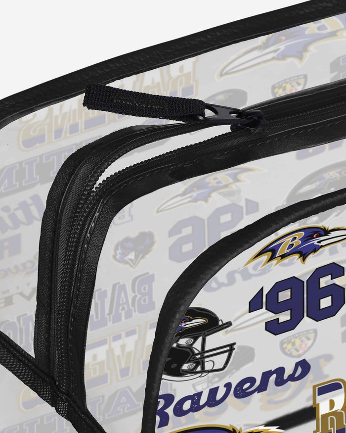 Baltimore Ravens Repeat Retro Print Clear Cosmetic Bag FOCO - FOCO.com