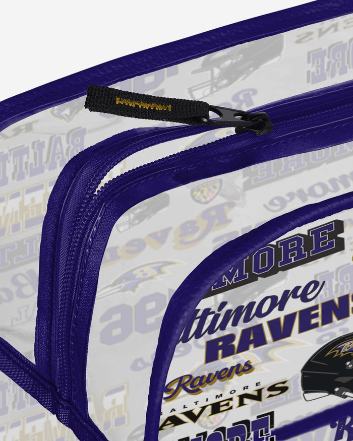 Baltimore Ravens Repeat Retro Print Clear Cosmetic Bag FOCO - FOCO.com