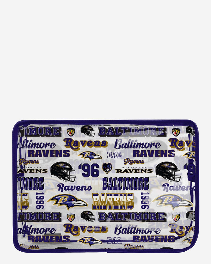 Baltimore Ravens Repeat Retro Print Clear Cosmetic Bag FOCO - FOCO.com