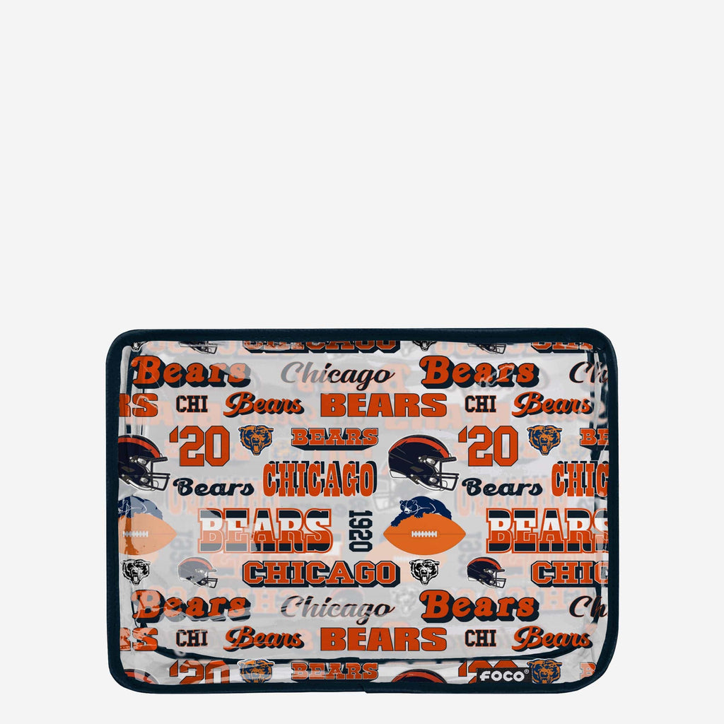 Chicago Bears Repeat Retro Print Clear Cosmetic Bag FOCO - FOCO.com