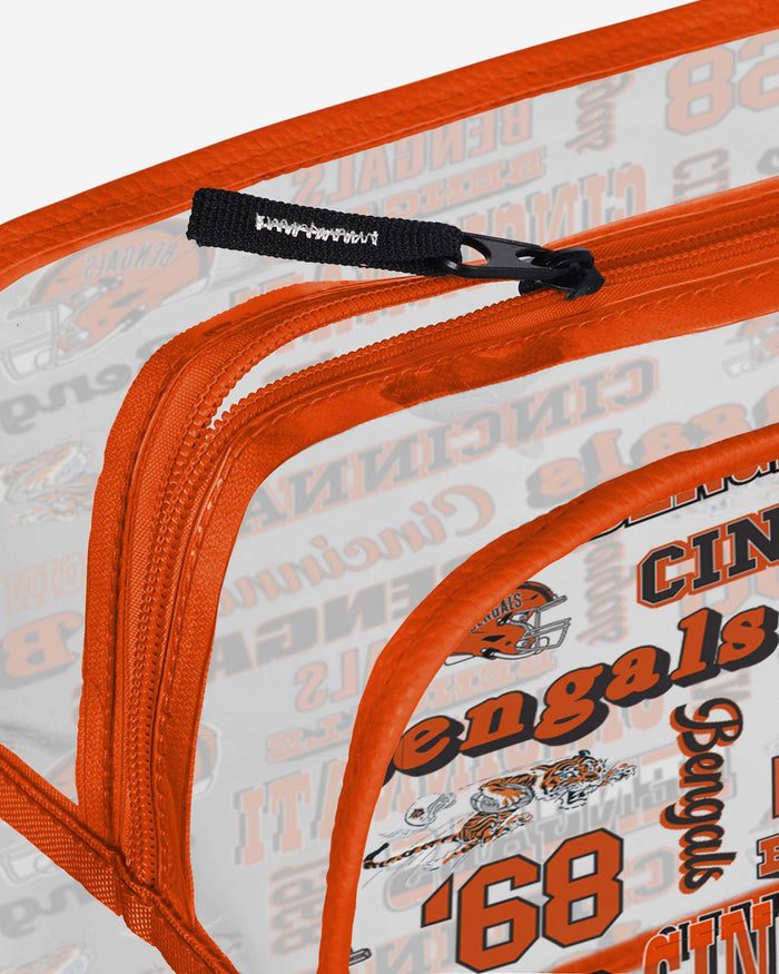 Cincinnati Bengals Repeat Retro Print Clear Cosmetic Bag FOCO - FOCO.com