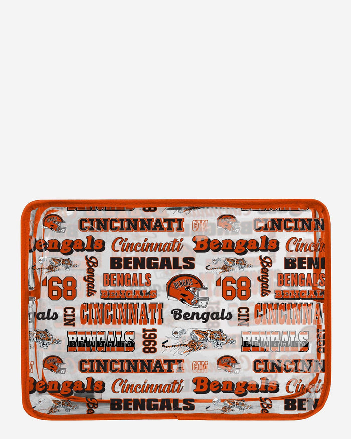 Cincinnati Bengals Repeat Retro Print Clear Cosmetic Bag FOCO - FOCO.com