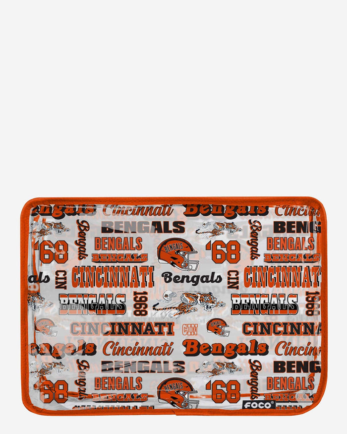 Cincinnati Bengals Repeat Retro Print Clear Cosmetic Bag FOCO - FOCO.com