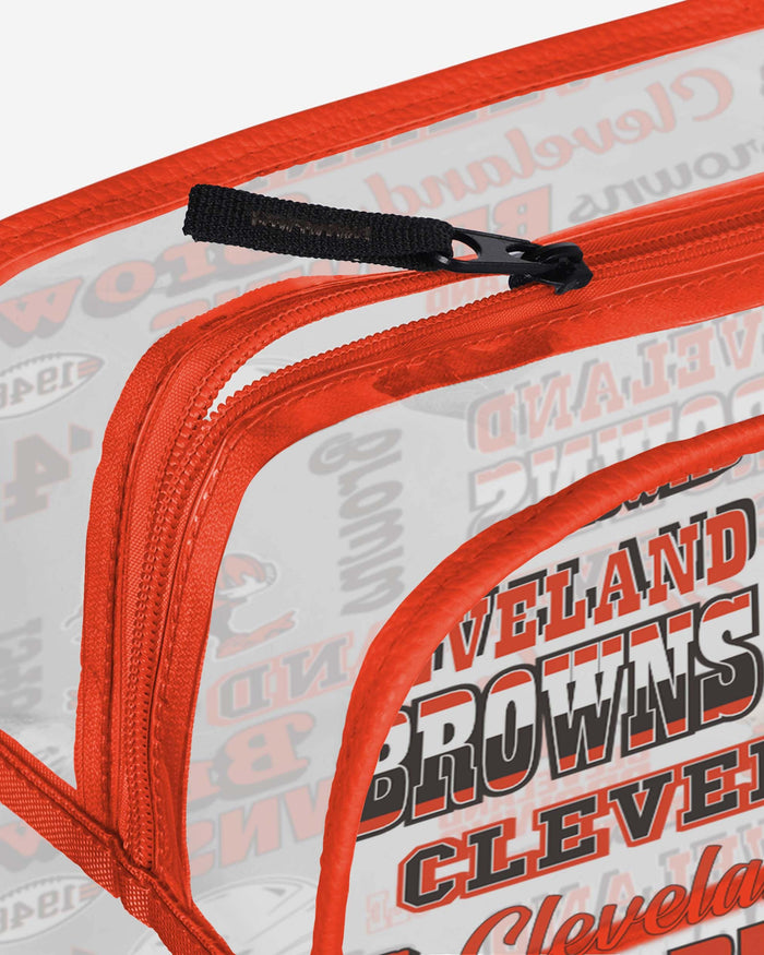 Cleveland Browns Repeat Retro Print Clear Cosmetic Bag FOCO - FOCO.com