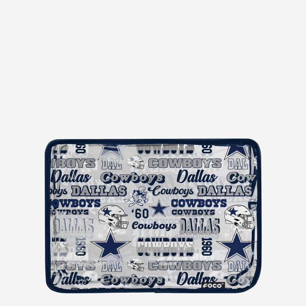 Dallas Cowboys Repeat Retro Print Clear Cosmetic Bag FOCO - FOCO.com