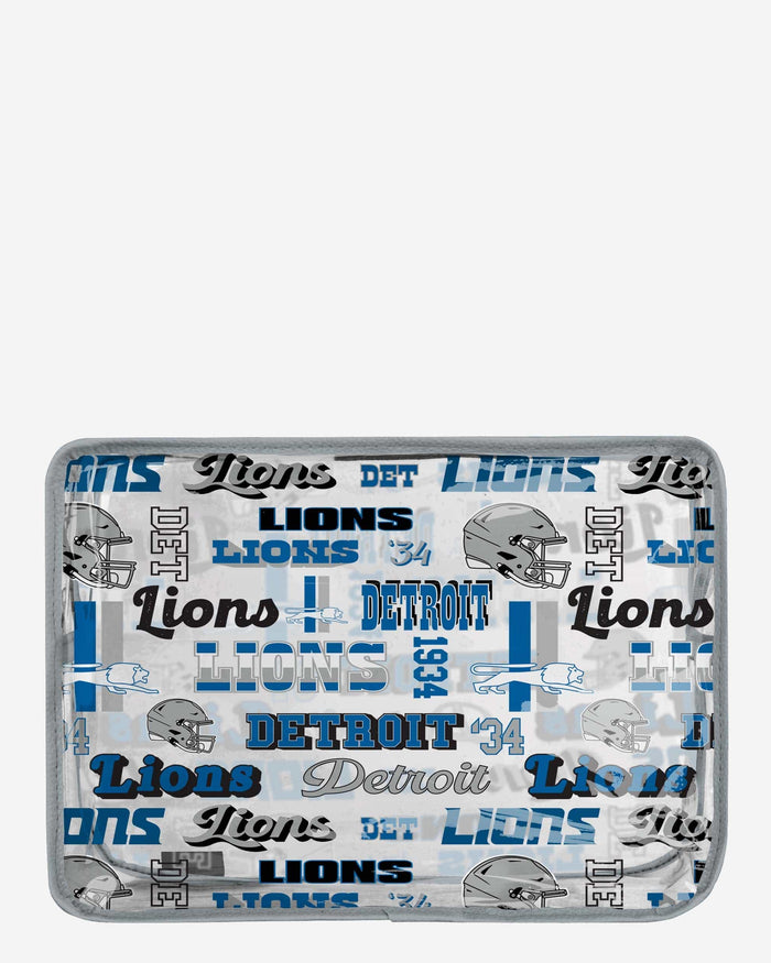 Detroit Lions Repeat Retro Print Clear Cosmetic Bag FOCO - FOCO.com