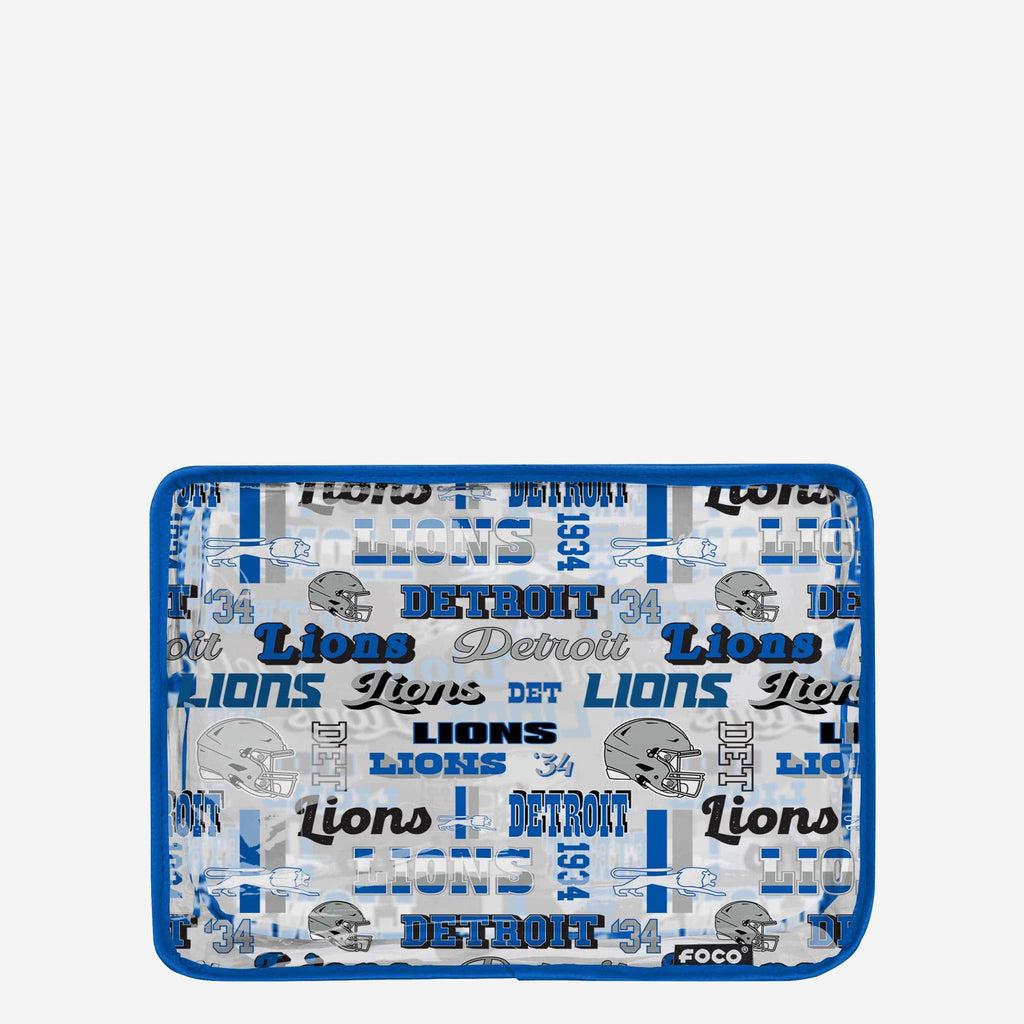 Detroit Lions Repeat Retro Print Clear Cosmetic Bag FOCO - FOCO.com