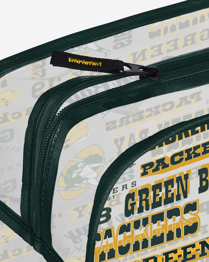 Green Bay Packers Repeat Retro Print Clear Cosmetic Bag FOCO - FOCO.com