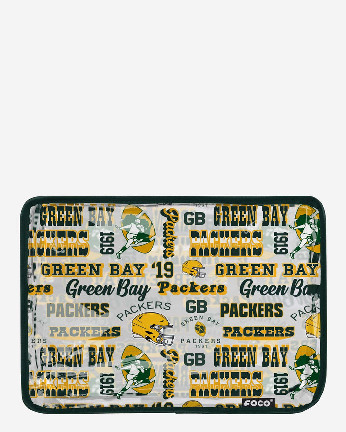 Green Bay Packers Repeat Retro Print Clear Cosmetic Bag FOCO - FOCO.com